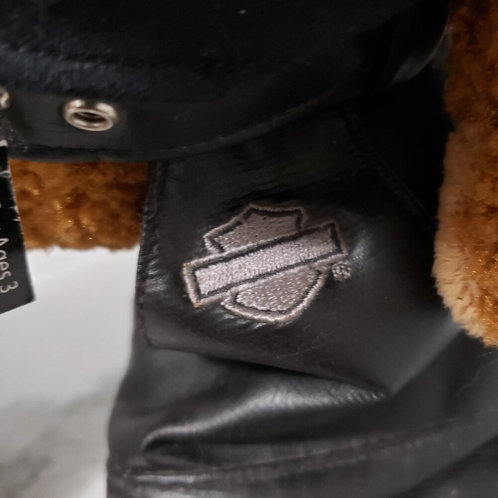 NWT Harley Davidson Biker Club teddy bear vegan leather chaps and shirt 2004 - Picture 4 of 12